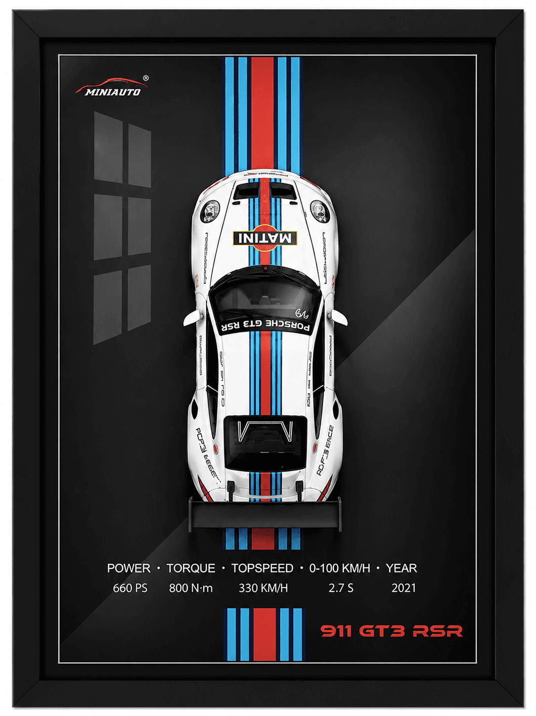 Porsche 911 GT3 RSR framed model